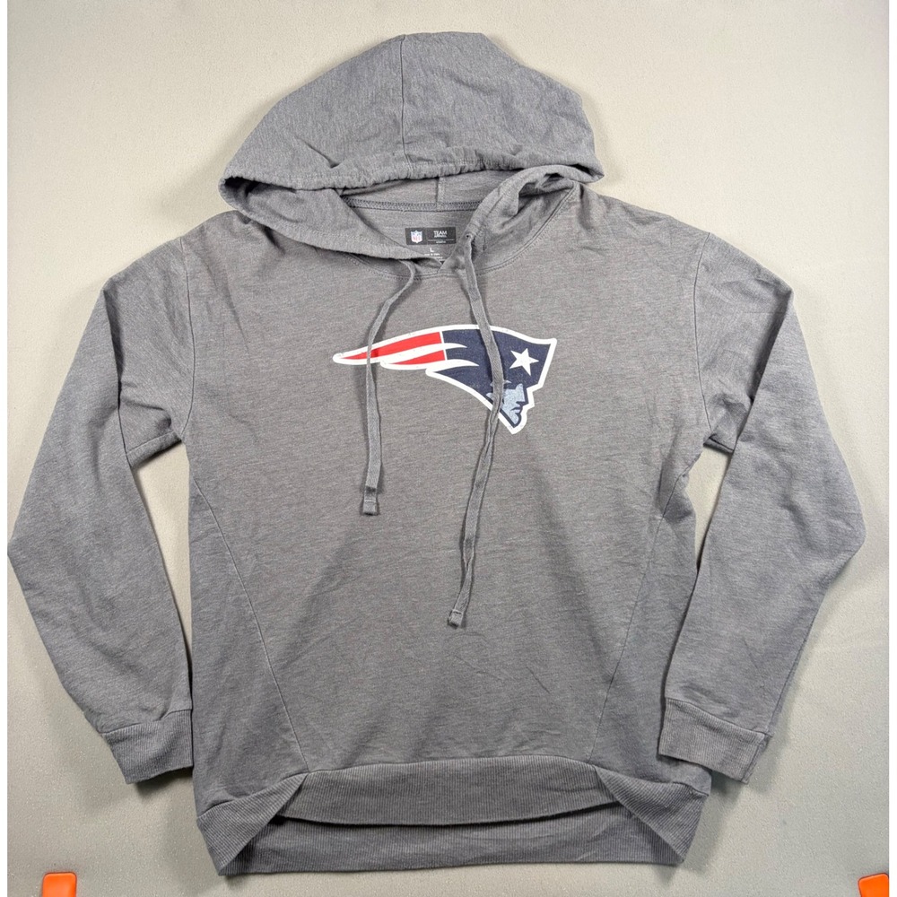New England Patriots Womens Hoodie Gray Large L Sweatshirt